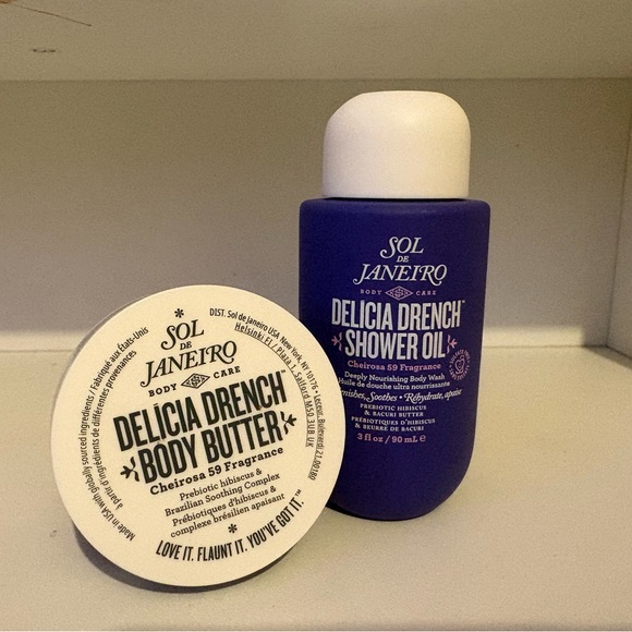 Sol de Janeiro Other - Sol de Janeiro Delicia Drench Body Butter & Shower Oil - Blue and White